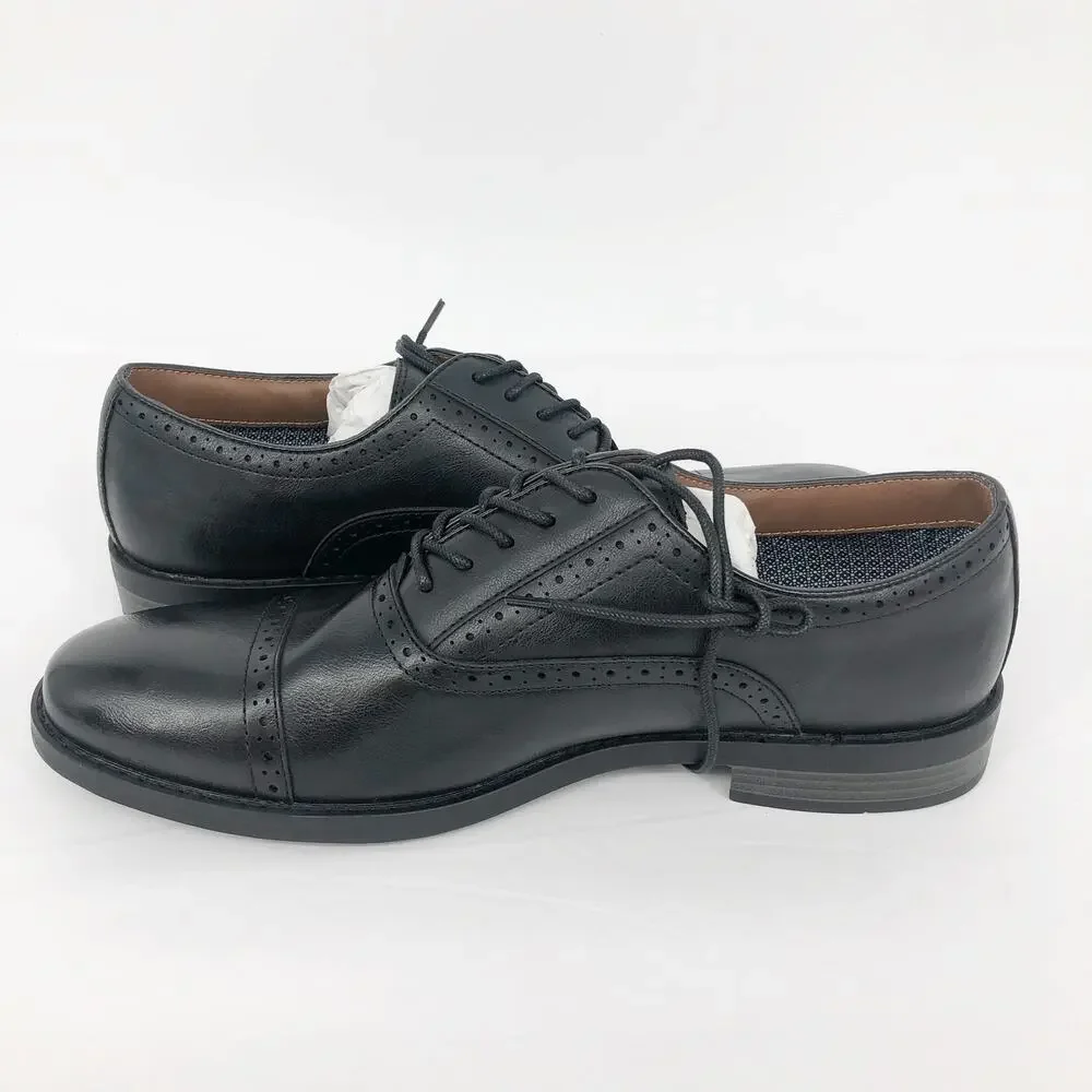 FAIRLANE & SONS Mens Feawin Flex Oxford Shoes 12 Black Stitchfix Leather NWOB